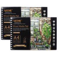 ARTME A4 Mixed Media Pad 2pk, 30 Sheets 200gsm, Spiral Bound
