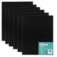 Exerz 30x40cm Black Canvas Panels 3mm 6pcs - A3 Canvas Board 100% Cotton 280gsm