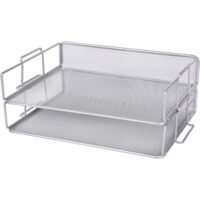 Exerz Letter Trays 2pcs - Stackable Paper Sorter File Trays - Silver