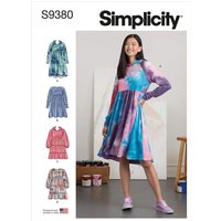 Simplicity Sewing Pattern 9380 (A) - Misses Sweatshirt Dresses XS-XL SS9380A XS-XL