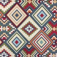 Aztec Tapestry Fabric Denim 140cm