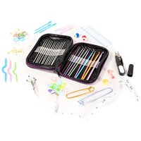 Abakhan Crochet Hook Set Purple 18 x 13.5 x 3cm