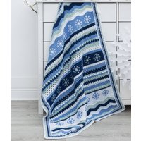 The Snowflake Crochet Blanket Kit in EMU Classic DK Sugarplum Pink Colourway 8x100g