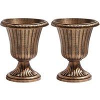 Garden Grow Set of 2 Bronze Urn Planters