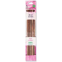 Pony Perfect 20cm Double-Pointed Wooden Knitting Needles - Set Of Five - 5.50mm (P42512)